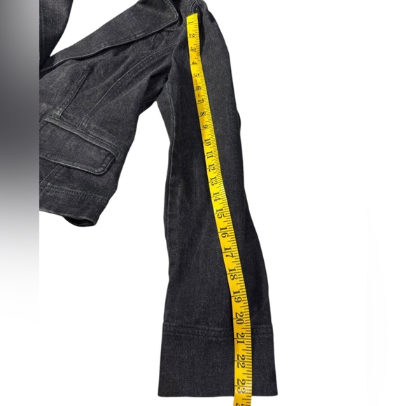 Ann Taylor LOFT Size 8 Denim Cotton Blend Black Jean Blazer Jacket - Picture 8 of 14